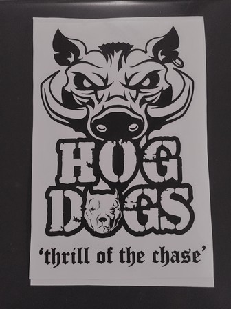 Hog Dogs Sticker 15 x 24cm